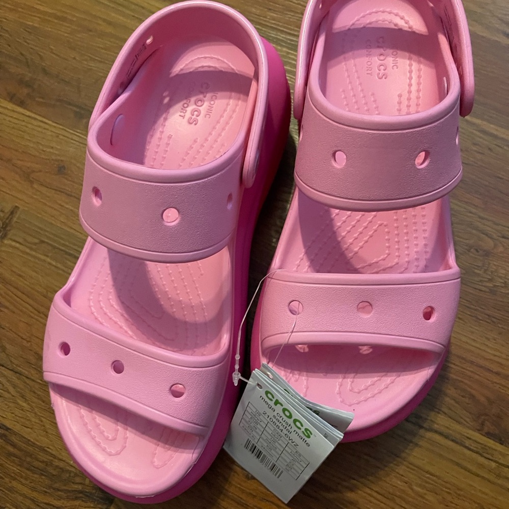 CROCS Pink Platform Sandals